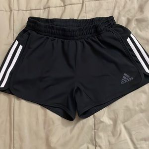 black Adidas woman’s Climalite shorts XS